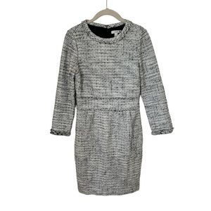 J. Crew Multi Tweed Dress with 3/4 Fringe Sleeves Size 4